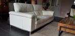 Leren 3 zitbank helderwit, Huis en Inrichting, Banken | Bankstellen, Ophalen, Gebruikt, 100 tot 125 cm, Driepersoons
