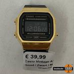 Casio Vintage A168WE Horloge Goud / Zwart | Met garantie, Sieraden, Tassen en Uiterlijk, Horloges | Heren, Zo goed als nieuw