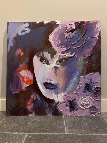 Groot schilderij modern (100 x 100cm) beschikbaar voor biedingen