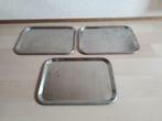Stalen schalen 30x22,5 cm, 3 stuks, Ophalen of Verzenden, Gebruikt