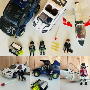 Playmobil auto’s + vliegtuig kan schieten 4876 + 4878 + 4342 beschikbaar voor biedingen