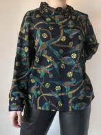 Vintage blouse met vogelpatroon, M/L. Bohemian boho chain, Kleding | Dames, Blouses en Tunieken, Groen, Gedragen, Vintage, Maat 36 (S)