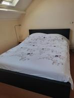 Tweepersoonsbed, Ikea, zwart hout-fineer, 1.40 x 2.00, Ophalen, Gebruikt, Zwart, Tweepersoons