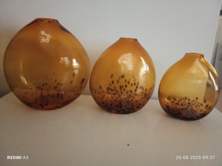 Empoli Amber Tartaruga Vazen Set - 1960, Huis en Inrichting, Woonaccessoires | Vazen, Ophalen of Verzenden