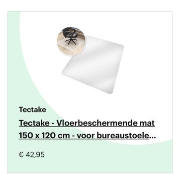 Vloerbeschermingsmat voor bureaustoel - 150x120 cm beschikbaar voor biedingen