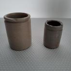 Oude Apotheker Zalfpotjes Steengoed - Set van 2, Ophalen of Verzenden