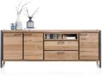 Dressoir 240x90x42, Ophalen, Minder dan 50 cm, 75 cm of meer, Hout met zwarte nerf en zwart metaal