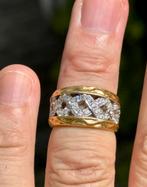 18 krt gouden bandring 14,9gr met 38 natuurlijke diamanten!, 18 tot 19, Ophalen of Verzenden, Dame of Heer, Met edelsteen