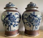 2 Grote Chinese NANKING tempel jars dekselpotten, Ophalen