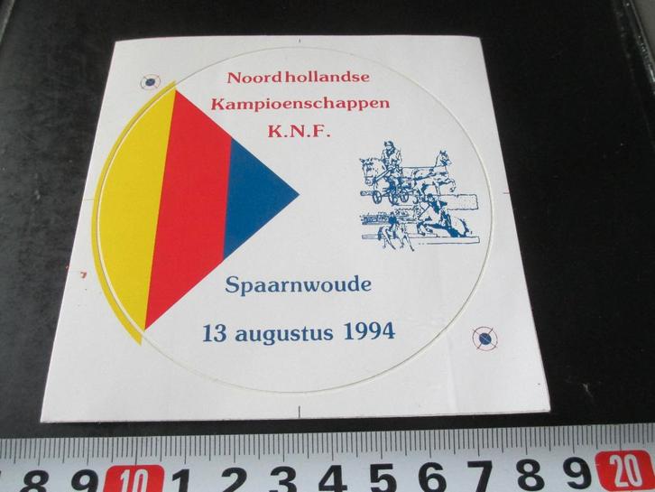 sticker Spaarnwoude 1994 Noord hollandse kampioenschappen, Verzamelen, Stickers, Zo goed als nieuw, Ophalen