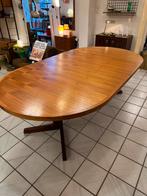 Vintage deense uitschuifbare eettafel teak 1960, Ophalen, 100 tot 150 cm, Teakhout, 200 cm of meer
