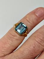 Prachtige 18 karaat gouden ring met blauwe Spinel van 4,50ct, Ophalen of Verzenden, 17 tot 18, Met edelsteen, Dame