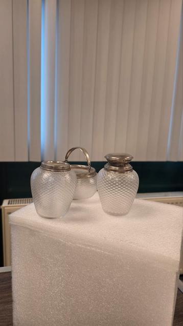 Zilver & Draadglas Setje Jaren '30 beschikbaar voor biedingen