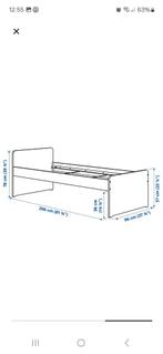 Ikea Slakt 1-persoonsbed + lattenbodem, Huis en Inrichting, Slaapkamer | Bedden, 90 cm, Eenpersoons, Wit, Ophalen of Verzenden