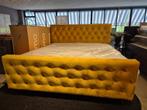 Boxspring Braga Gecapitonneerd Velvet  Direct Leverbaar !, Crème, Ophalen of Verzenden, 180 cm, 200 cm