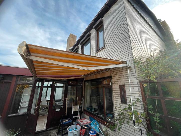 Zonwering Cassette - Knikarmscherm, Tuin en Terras, Zonneschermen, Gebruikt, Knikarmscherm, 150 tot 300 cm, 250 cm tot 450 cm