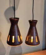2x vintage hanglamp lamp koper glas Nanny Still lampen, Gebruikt, ., Mid century modern brutalist brutalistisch, Ophalen of Verzenden