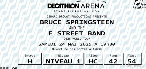 2 tickets voor het concert van Bruce Springsteen in Lille o, Tickets en Kaartjes, Concerten | Rock en Metal, Twee personen, Mei