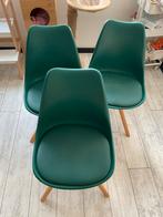 Drie groene Kuipstoelen, Huis en Inrichting, Stoelen, Ophalen, Kunststof, Overige kleuren, Drie