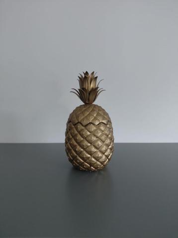 Vintage ananas ijsemmer van Mauro Manetti in verguld tin beschikbaar voor biedingen