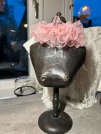 Oude papier-maché toonbank body met pierrot kraag roze, Ophalen of Verzenden