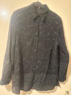 Zwarte Vintage Blouse met Zilveren details, Ophalen of Verzenden, Gedragen, Maat 38/40 (M), Zwart