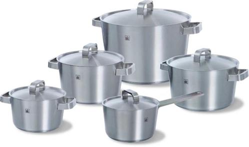 BK Conical+ kookpannenset - 5-delig - RVS - inductie, Huis en Inrichting, Keuken | Potten en Pannen, Gebruikt, Pannenset, Rvs