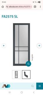 Albo FA 2575 SL binnendeur met glas, Doe-het-zelf en Verbouw, Deuren en Horren, 80 tot 100 cm, 215 cm of meer, Binnendeur, Nieuw