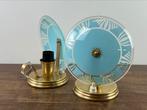 Hollywood Regency nachtlampjes messing, turquoise vintage, Antiek en Kunst, Ophalen of Verzenden