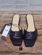 Selected Femme - Mooie leren slippers maat 40 - Nieuw €99,95, Kleding | Dames, Schoenen, Zwart, Selected Femme, Nieuw, X