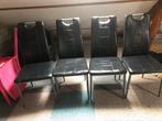 6 Zwarte Eetkamerstoelen, Huis en Inrichting, Stoelen, Ophalen of Verzenden