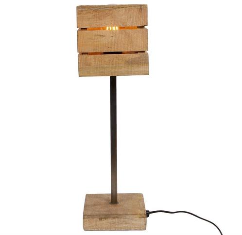 Tafellamp mango hout, Huis en Inrichting, Lampen | Tafellampen, Nieuw, Minder dan 50 cm, Hout, Metaal, Verzenden