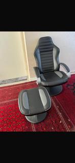 Leren zitstoel woonkamer., Huis en Inrichting, Stoelen, Ophalen of Verzenden, Zo goed als nieuw, Bruin, Eén