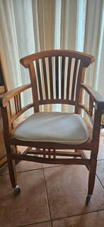 Houten bureaustoel met wielen, Antiek en Kunst, Ophalen