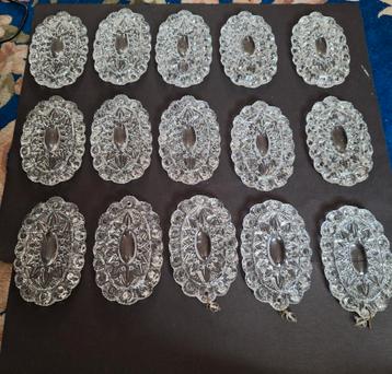 27 antieke lampenpegels bleikristal 13 x 8 cm. Echt mooi beschikbaar voor biedingen