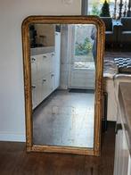 Stijlvolle Grote Antieke Franse Vergulde Spiegel, Ophalen, Rechthoekig, 100 tot 150 cm, 150 tot 200 cm