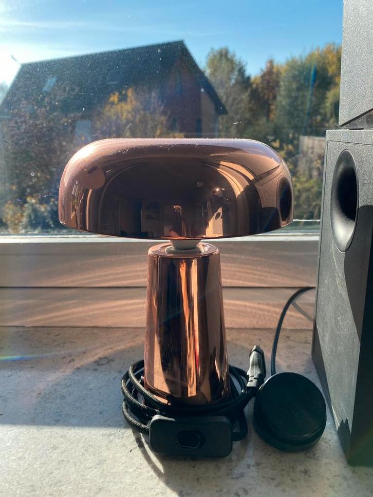 Klein Rosegoud Paddenstoel Lamp, Huis en Inrichting, Lampen | Tafellampen, Zo goed als nieuw, Minder dan 50 cm, Metaal, Ophalen of Verzenden