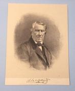 Litho portret met originele handtekening  Andreas Schelfhout, Ophalen of Verzenden