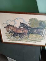 Prachtig Borduurwerk Paardenfamilie, Ophalen of Verzenden