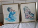 2 prent schilderijtjes(meisje -jongen), Ophalen