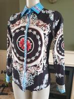 Made in Italy zwarte print top blouse 38 M 40 Gratis verzend, Maat 38/40 (M), Made in Italy, Verzenden, Zwart