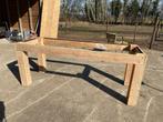 Handgemaakte stevige houten tafel, Ophalen, Gebruikt, 200 cm of meer, 50 tot 100 cm