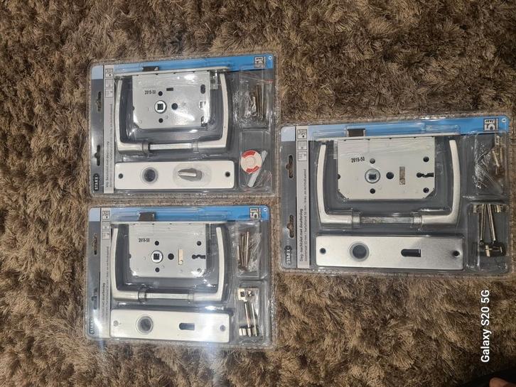 Dag-nachtslot met deurbeslag, Doe-het-zelf en Verbouw, Hang- en Sluitwerk, Nieuw, Slot, Ophalen of Verzenden