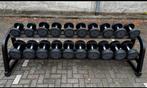 Technogym Pu Rubberen Dumbells 12kg t/m 30kg + Opbergrek, Ophalen, Gebruikt, Dumbbell