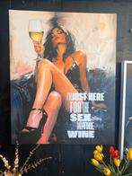 Canvas Schilderij Sex and Wine, Marlons, Vlaardingen, 50 tot 75 cm, Nieuw