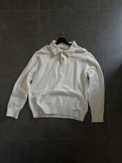 Cos witte polo met lange mouw / lange mouwen L, Kleding | Heren, Truien en Vesten, Zo goed als nieuw, Maat 52/54 (L), Wit, Ophalen of Verzenden
