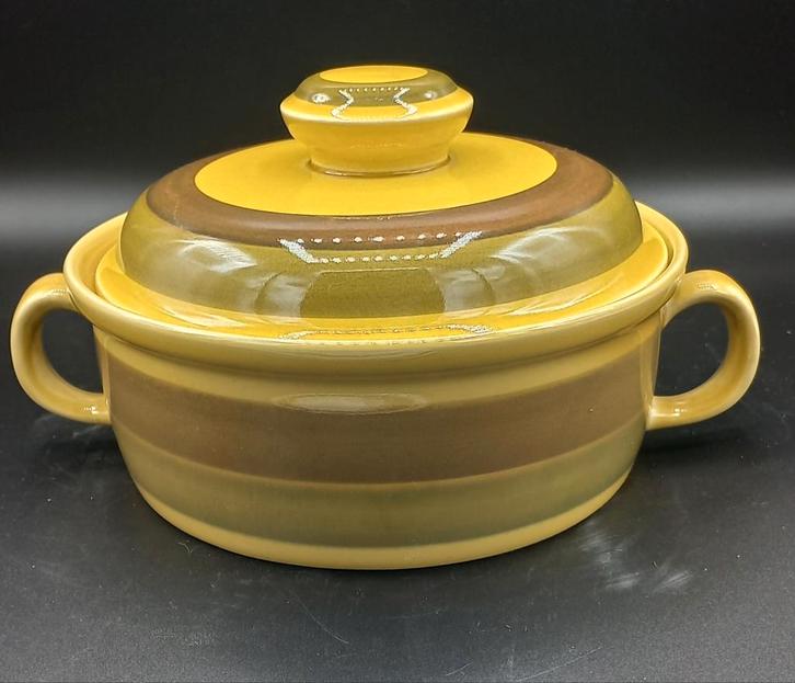 Stavangerflint Ildfast Honey gele dekschaal zgan, Huis en Inrichting, Keuken | Servies, Zo goed als nieuw, Schaal of Schalen, Overige stijlen