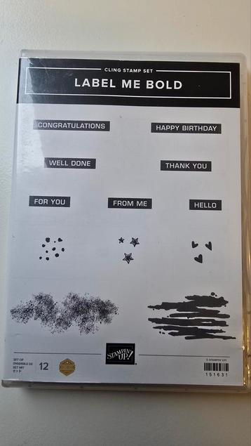 Stampin up stempelset label me bold  beschikbaar voor biedingen