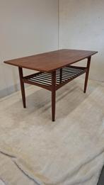 Teak houten vintage salontafel, Ophalen, Gebruikt, 100 tot 150 cm, Teakhout