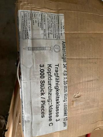 Ankernagel 4,0 x 35 mm ring verzinkt 34 graden 3000 stuks beschikbaar voor biedingen